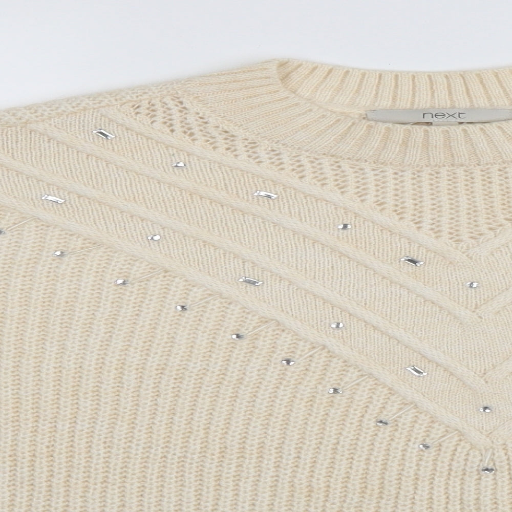 Womens UK Size M NEXT Ivory Pullover Jumper
