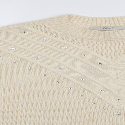 Womens UK Size M NEXT Ivory Pullover Jumper