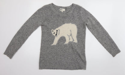 Womens UK Size 8 NEXT Grey Henley Jumper