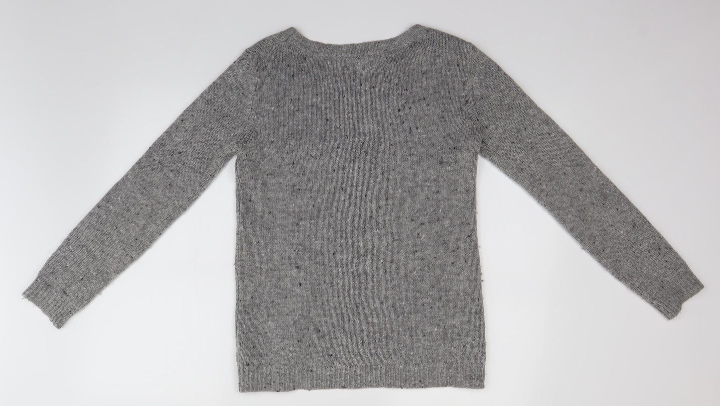 Womens UK Size 8 NEXT Grey Henley Jumper