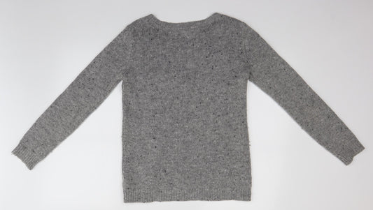 Womens UK Size 8 NEXT Grey Henley Jumper