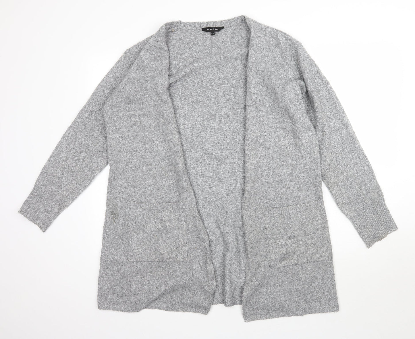 Womens UK Size S Peacocks Grey Cardigan Jumper