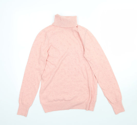 CC Womens Pink Polka Dot Knit Pullover Jumper Size S  - Textured Polka Dot