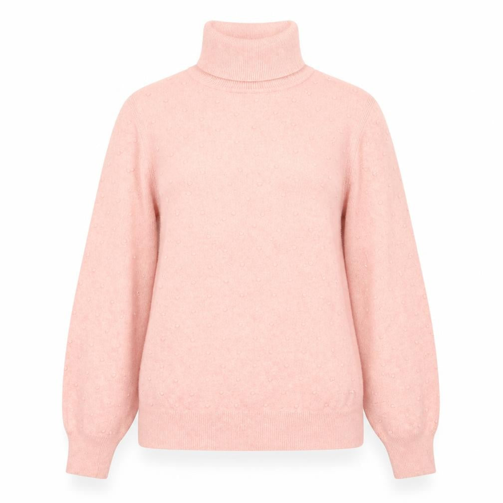 Country Casuals Womens Pink Polka Dot Knit Pullover Jumper Size S - Textured Polka Dot