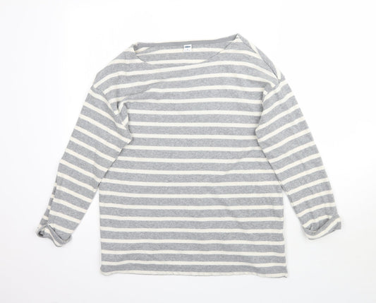 Old Navy Womens Grey Striped Knit Pullover Jumper Size M