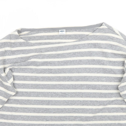 Old Navy Womens Grey Striped Knit Pullover Jumper Size M