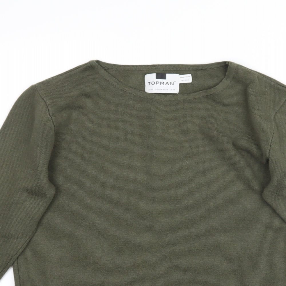 Topman Mens Green  Knit Pullover Jumper Size XS