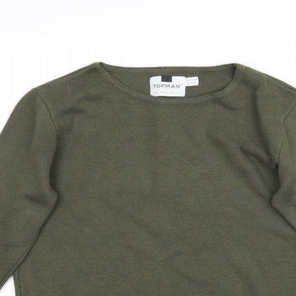 Topman Mens Green  Knit Pullover Jumper Size XS