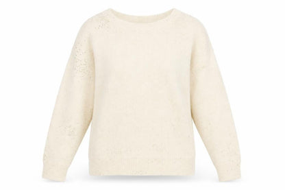 Monsoon Womens Ivory Polka Dot Knit Pullover Jumper Size M