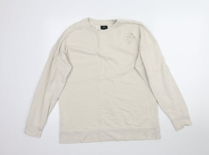 River Island Womens Beige   Pullover Sweatshirt Size M  - Distressed