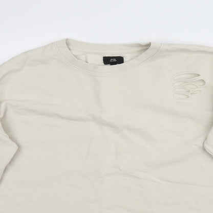 River Island Womens Beige   Pullover Sweatshirt Size M  - Distressed