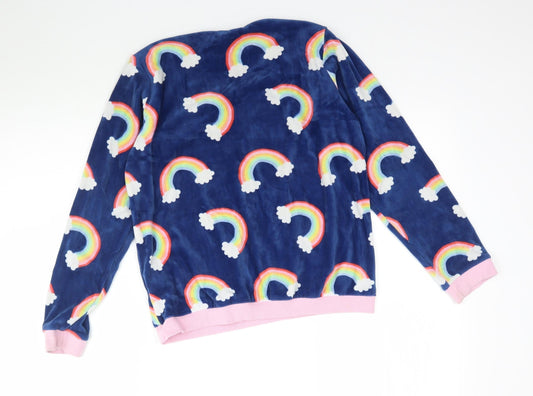 M&Co Girls Multicoloured Solid  Top Pyjama Top Size 11-12 Years  - Rainbows