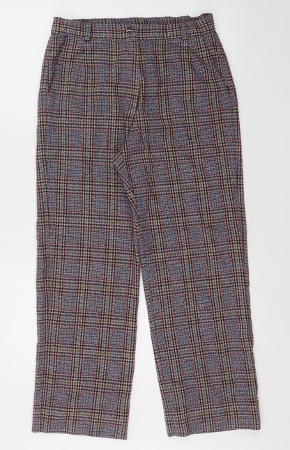 constance wood Womens Multicoloured Check  Dress Pants Trousers Size 12 L26 in