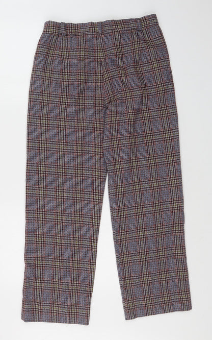constance wood Womens Multicoloured Check  Dress Pants Trousers Size 12 L26 in