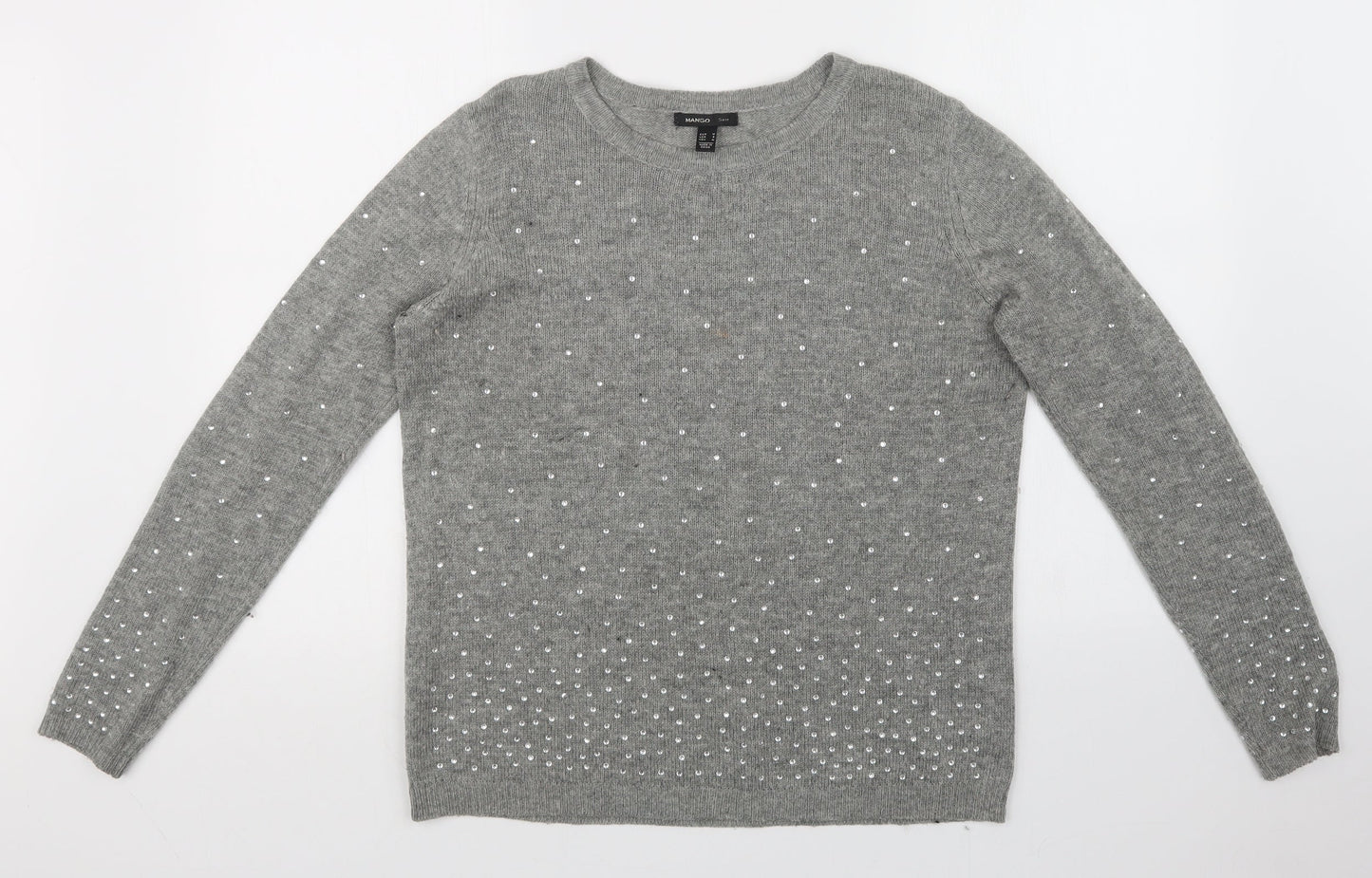 Womens UK Size 8 Mango Grey Pullover Jumper