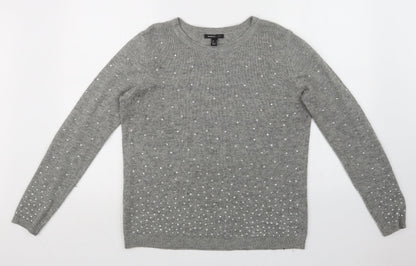 Womens UK Size 8 Mango Grey Pullover Jumper