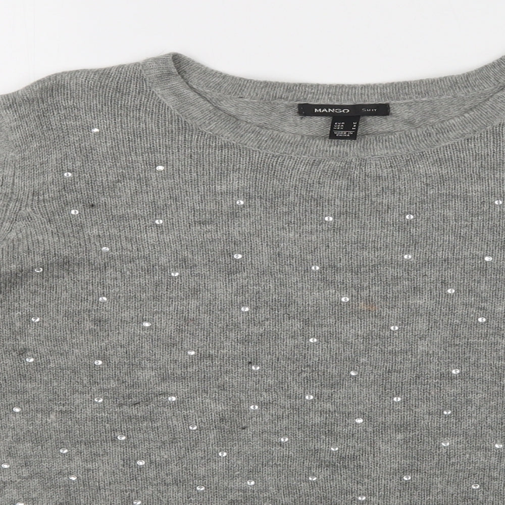 Womens UK Size 8 Mango Grey Pullover Jumper