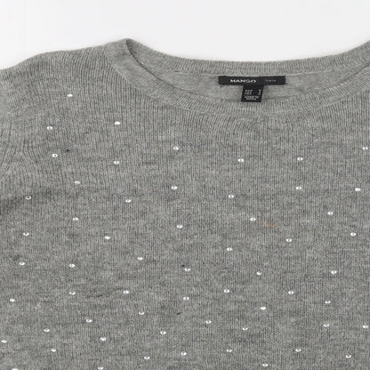 Womens UK Size 8 Mango Grey Pullover Jumper
