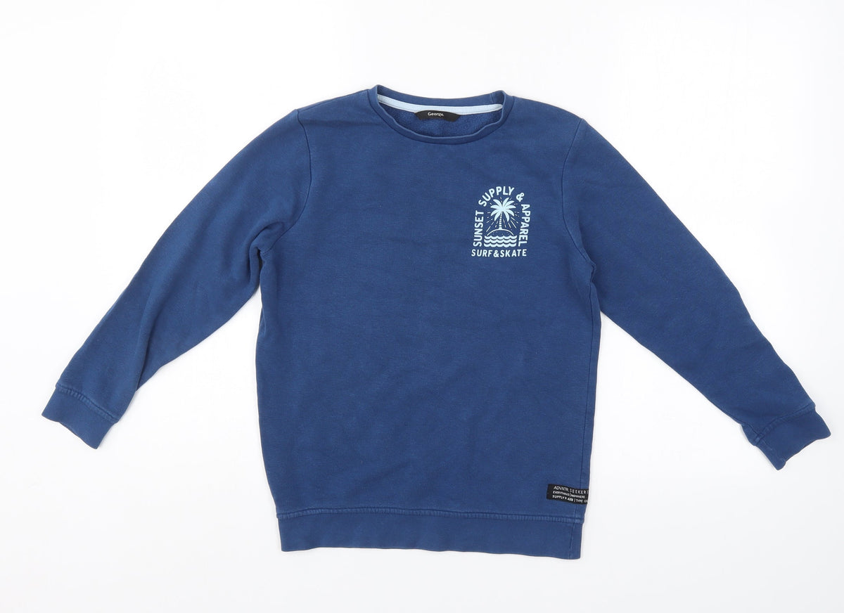 George Boys Blue   Pullover Sweatshirt Size 8-9 Years