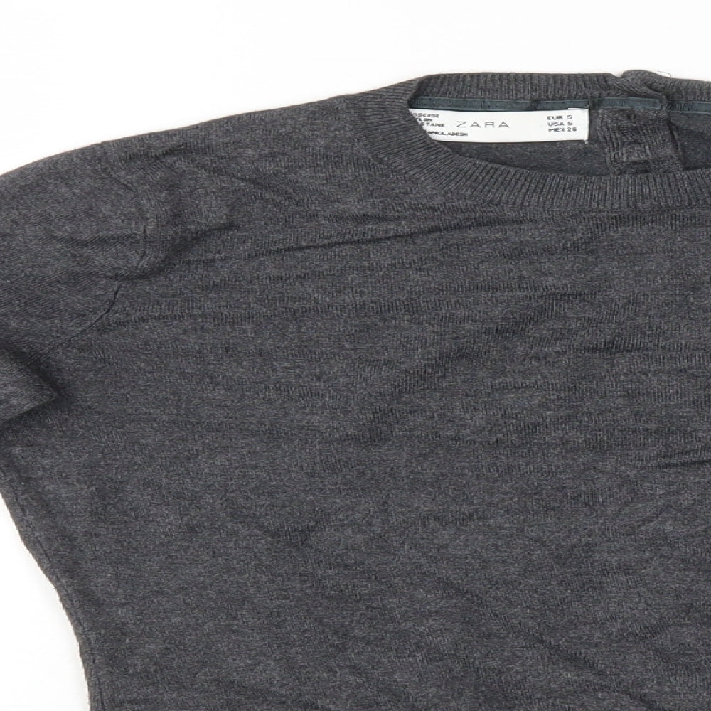 Womens UK Size S Zara Grey Pullover Jumper