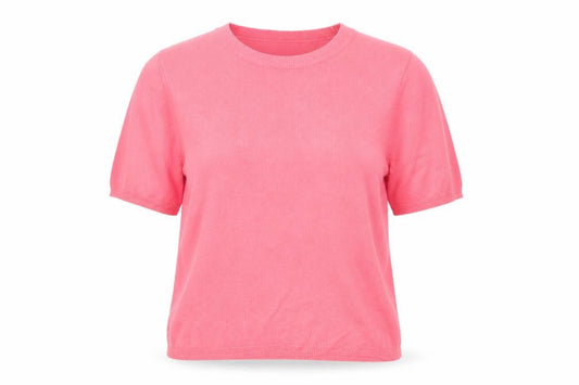 Womens UK Size 14 Classic Pink Cropped Blouse