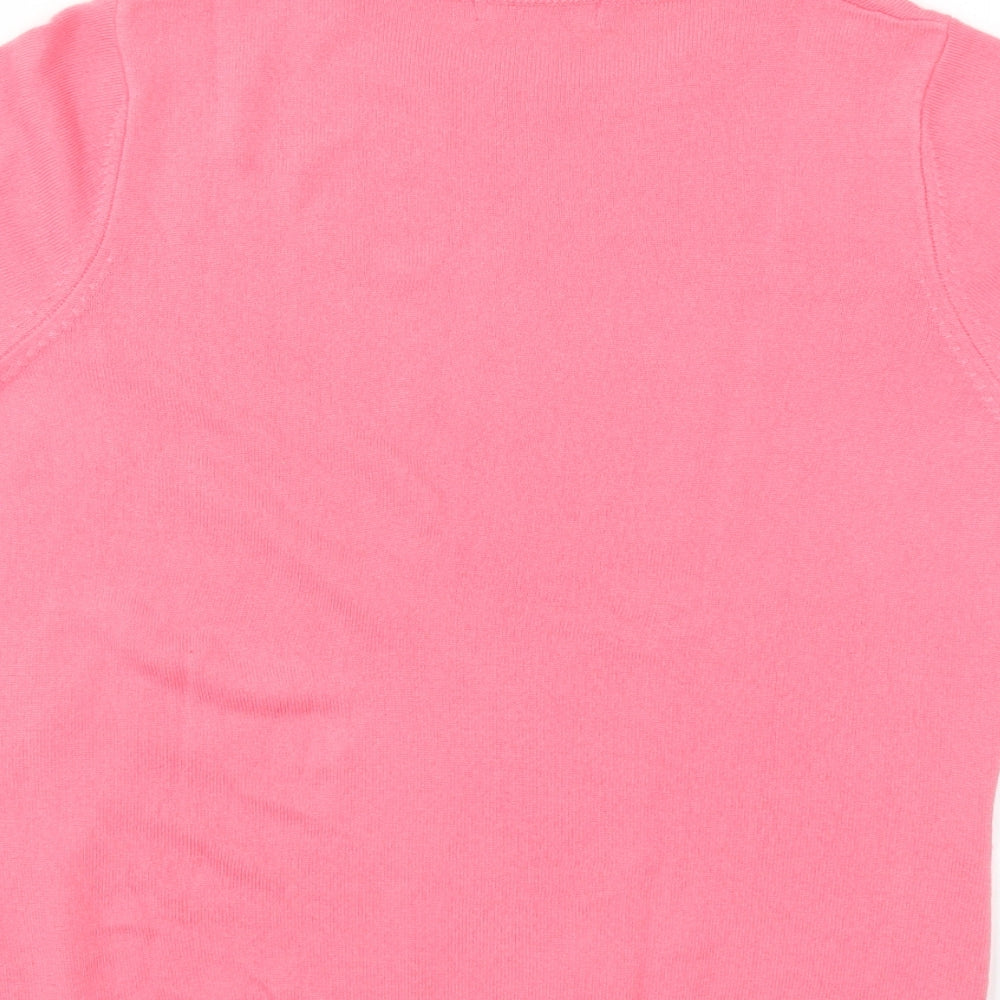 Womens UK Size 14 Classic Pink Cropped Blouse