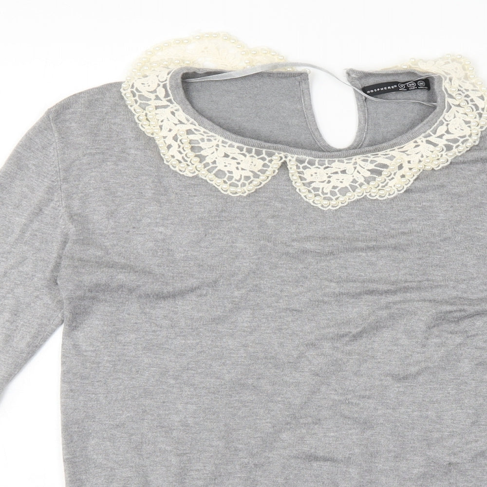 Womens UK Size 10 Atmosphere Grey Pullover Jumper