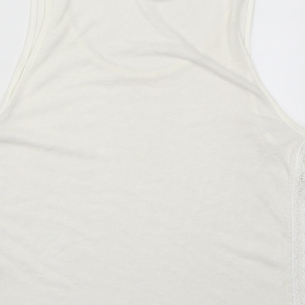Womens UK Size M H&M White Basic Tank