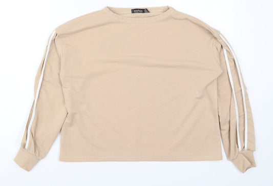 Boohoo Womens Beige   Pullover Sweatshirt Size 8