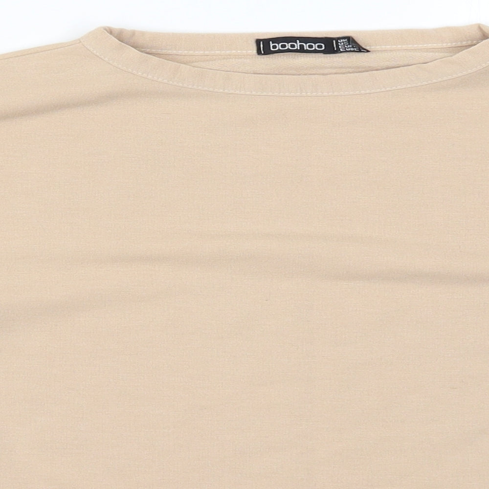 Boohoo Womens Beige   Pullover Sweatshirt Size 8