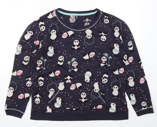 George Womens Blue Solid  Top Pyjama Top Size 8  - Pandas