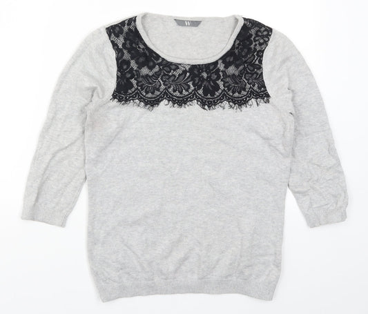 Womens UK Size 8 BHS Grey Pullover Jumper