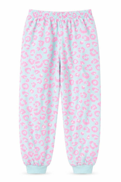 Primark Girls Blue Animal Print  Sweatpants Trousers Size 8-9 Years - Pink Pyjamas
