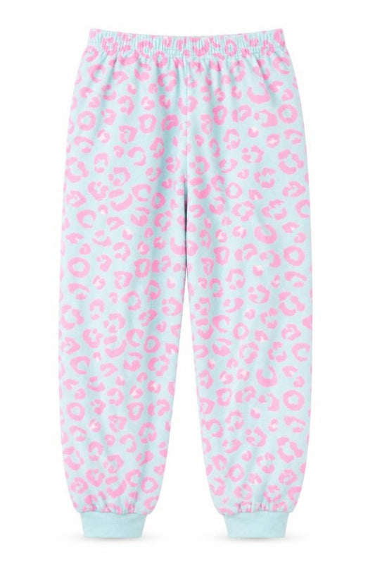 Primark Girls Blue Animal Print  Sweatpants Trousers Size 8-9 Years - Pink Pyjamas