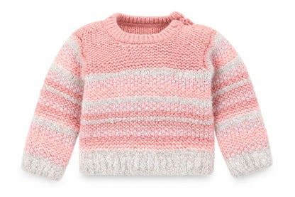 Nutmeg Girls Pink Striped Knit Pullover Jumper Size 3-6 Months