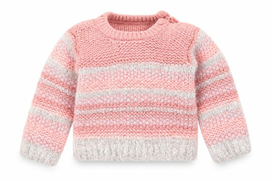 Nutmeg Girls Pink Striped Knit Pullover Jumper Size 3-6 Months