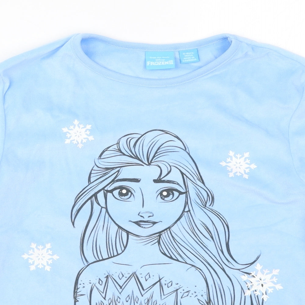 Primark Girls Blue Solid  Top Pyjama Top Size 9-10 Years  - Elsa Frozen