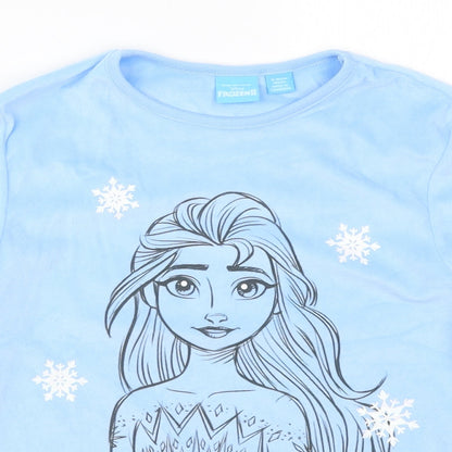Primark Girls Blue Solid  Top Pyjama Top Size 9-10 Years  - Elsa Frozen