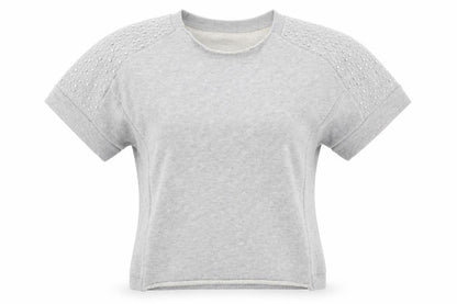 Front view of Evie women’s grey pullover sweatshirt, size UK 10