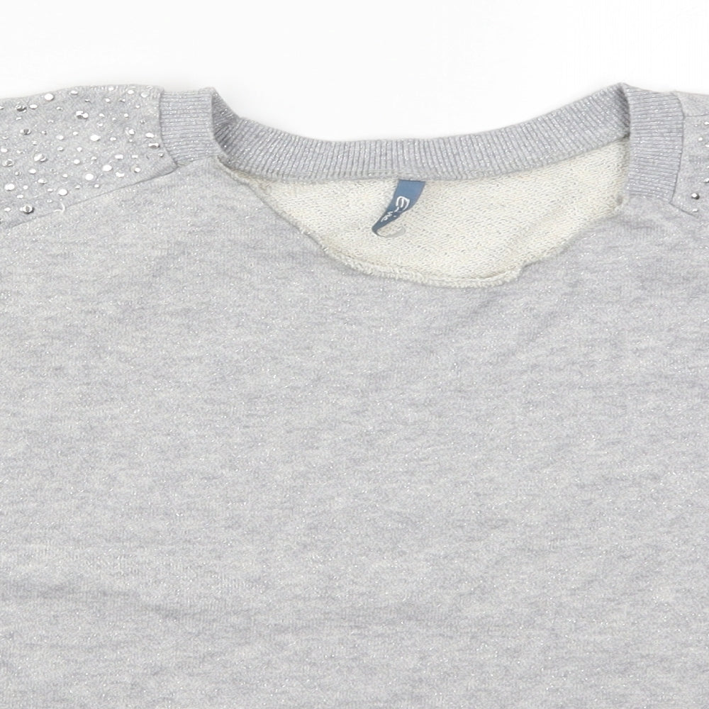 Evie Womens Grey   Pullover Sweatshirt Size 10