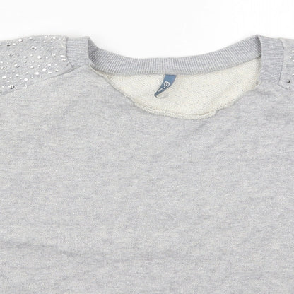 Evie Womens Grey   Pullover Sweatshirt Size 10