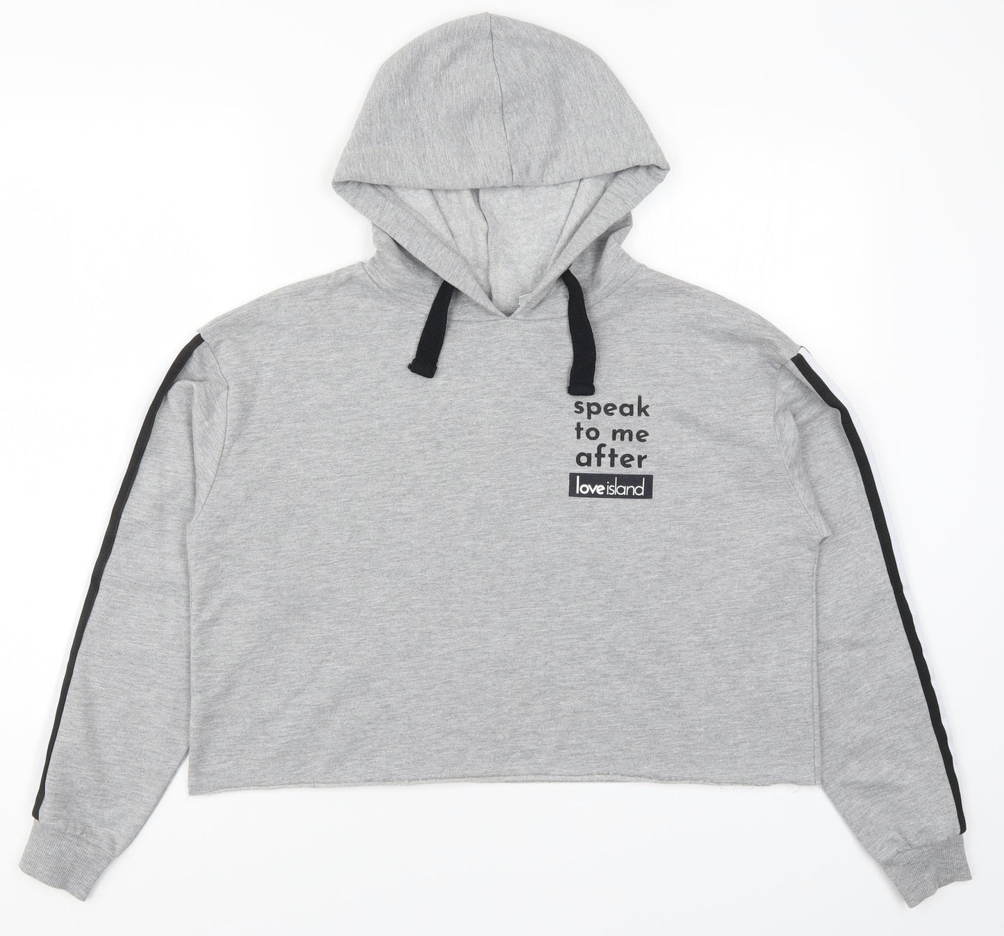 Primark Womens Grey   Pullover Hoodie Size 12  - Speak to me after Love Island