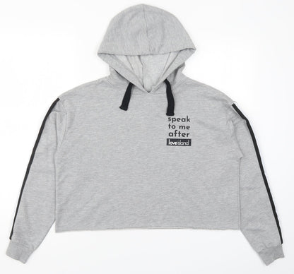 Primark Womens Grey   Pullover Hoodie Size 12  - Speak to me after Love Island