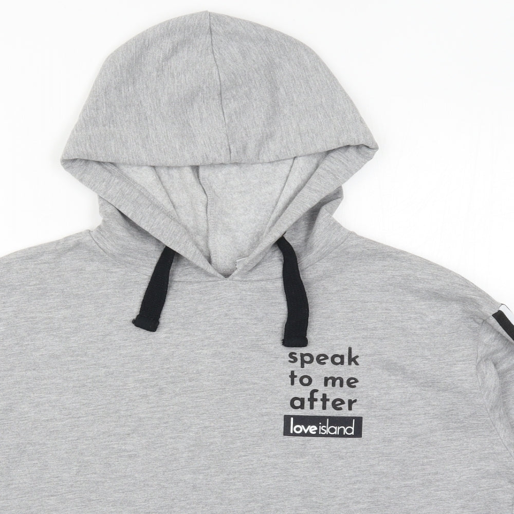 Primark Womens Grey   Pullover Hoodie Size 12  - Speak to me after Love Island