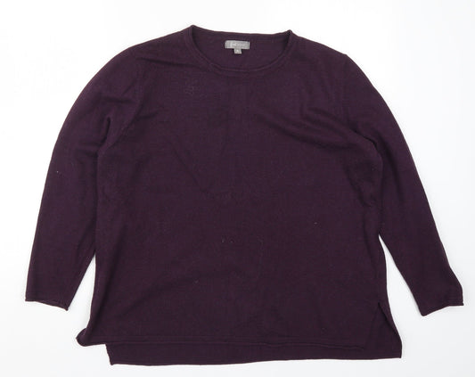 First Avenue Womens Purple  Knit Pullover Jumper Size XL