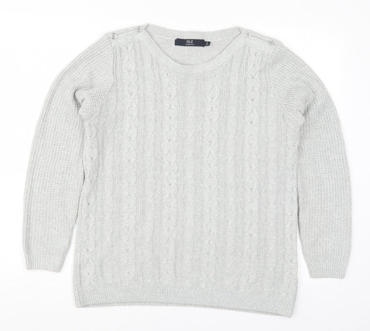 Womens UK Size 14 Isle Grey Pullover Jumper