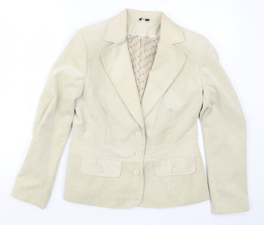Klass Womens Beige  Corduroy Jacket  Size 12