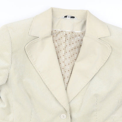 Klass Womens Beige  Corduroy Jacket  Size 12