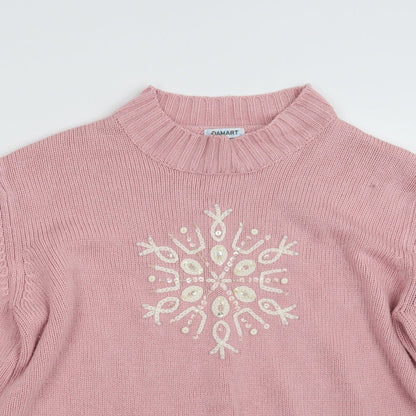 Damart Womens Pink  Knit Pullover Jumper Size 14