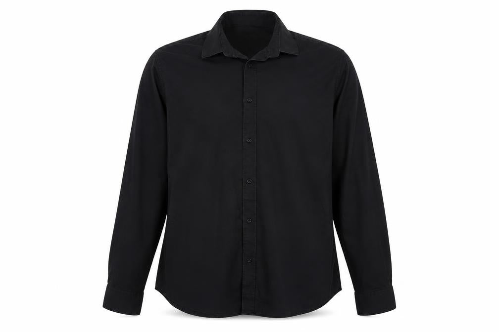 Mens UK Size 16.5 River Island Black  Button-Up Long Sleeve Casual Shirt